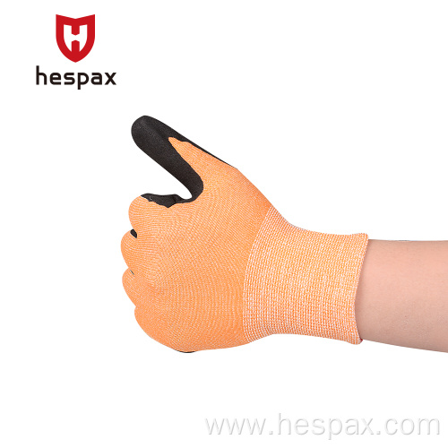 Hespax Protective Cut-resistant Gloves Men Nitrile Gloves